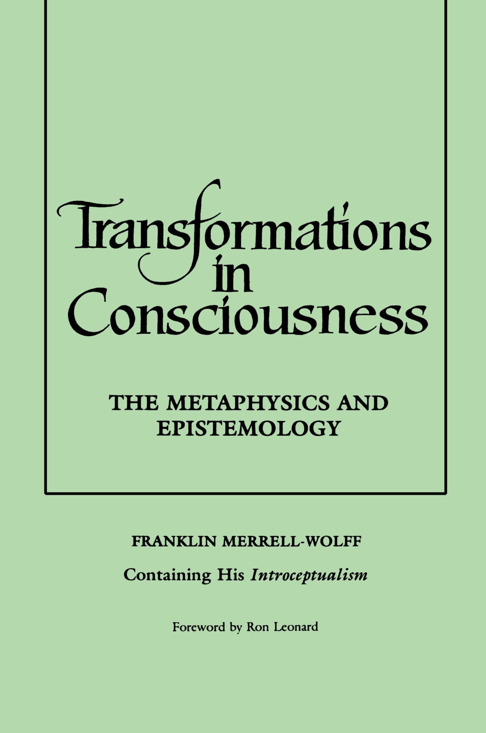 Cover: 9780791426760 | Transformations in Consciousness | Franklin Merrell-Wolff | Buch