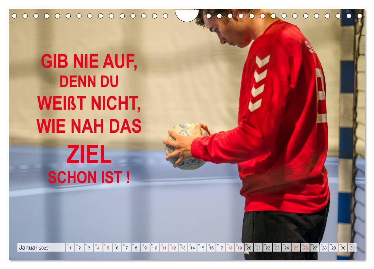 Bild: 9783435117499 | Positive Gedanken - Motivation und Handball (Wandkalender 2025 DIN...