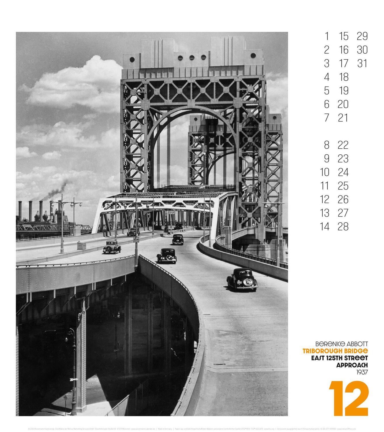 Bild: 9783838425078 | Changing New York Kalender 2025 | Berenice Abbott (u. a.) | Kalender