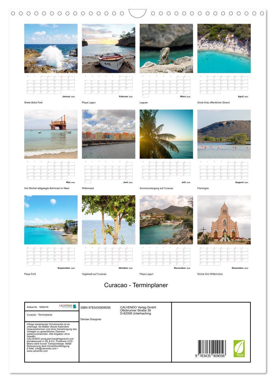 Bild: 9783435909056 | Curacao - Terminplaner (Wandkalender 2025 DIN A3 hoch), CALVENDO...