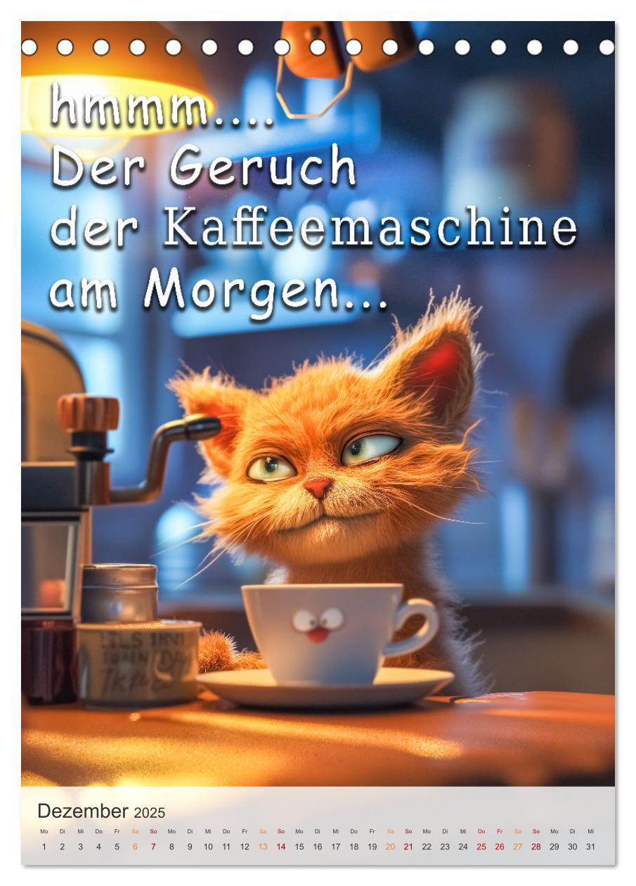 Bild: 9783383773822 | Kaffee-Katzen (Tischkalender 2025 DIN A5 hoch), CALVENDO...