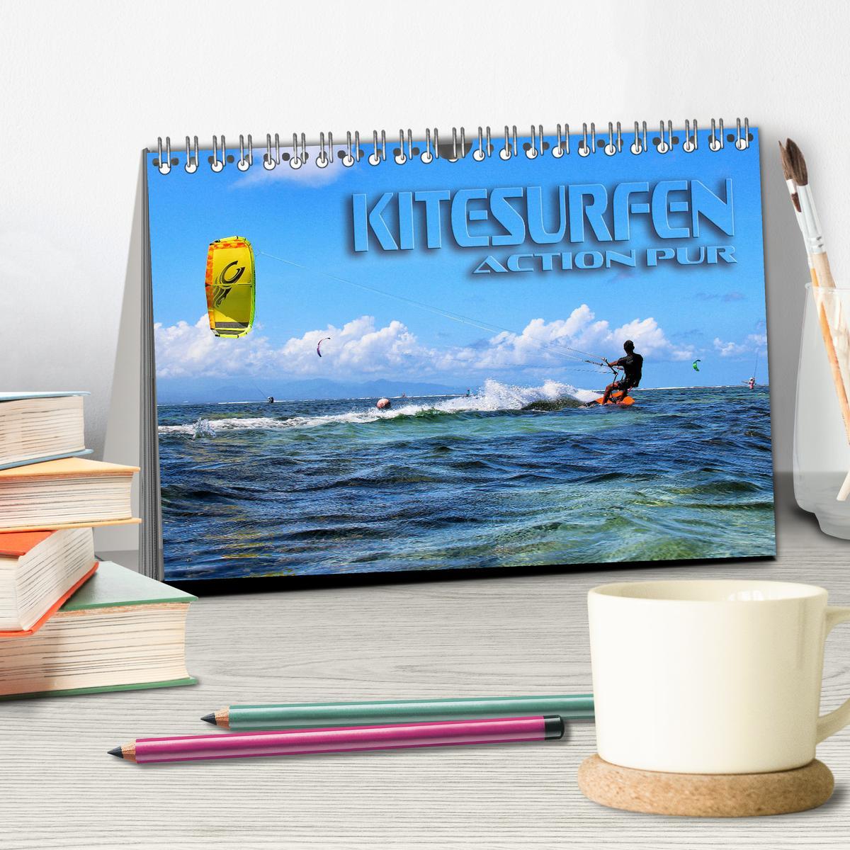 Bild: 9783435325771 | Kitesurfen - Action pur (Tischkalender 2025 DIN A5 quer), CALVENDO...