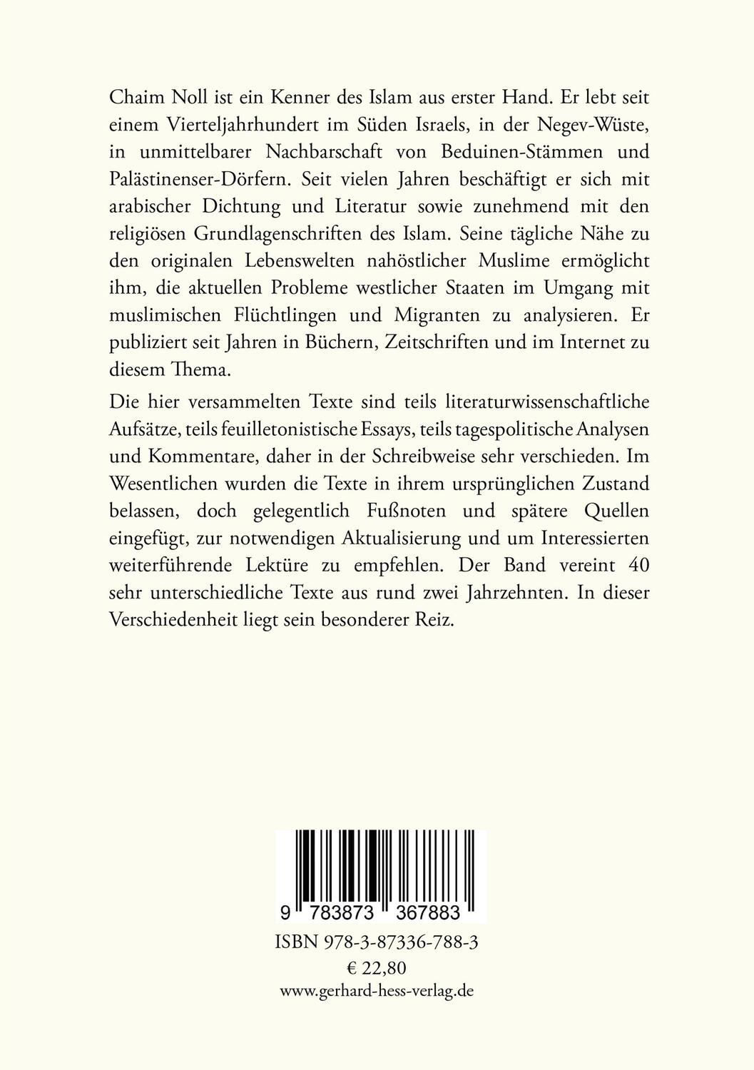 Rückseite: 9783873367883 | Scharia und Smartphone | Texte zum zeitgenössischen Islam | Chaim Noll