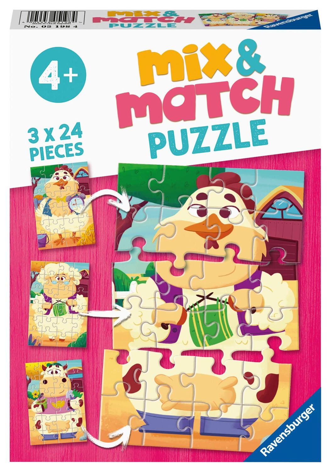 Cover: 4005556051984 | Ravensburger Mix &amp; Match Puzzle 05198 - Meine Bauernhoffreunde -...