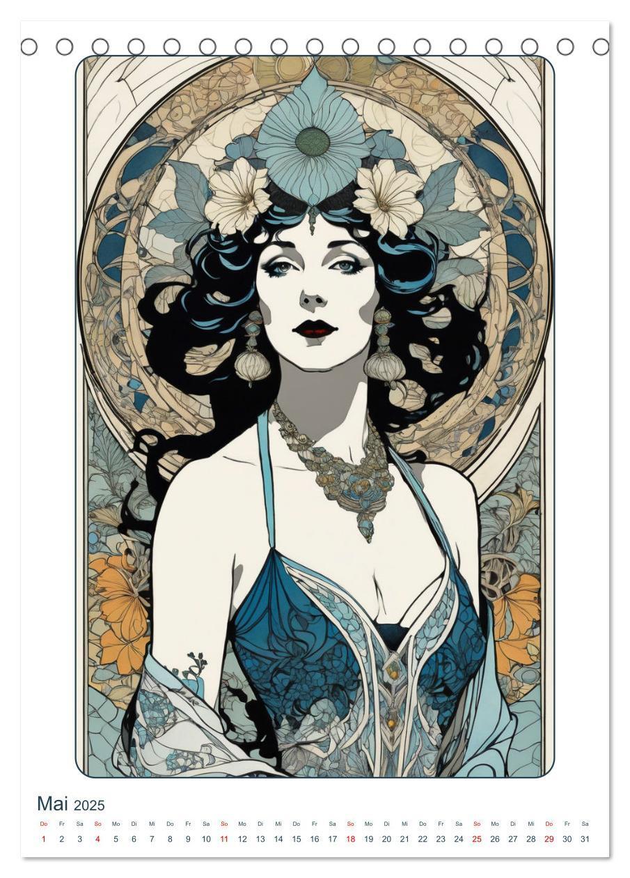 Bild: 9783383801440 | Frauen in Bildern im Art Nouveau-Stil (Tischkalender 2025 DIN A5...