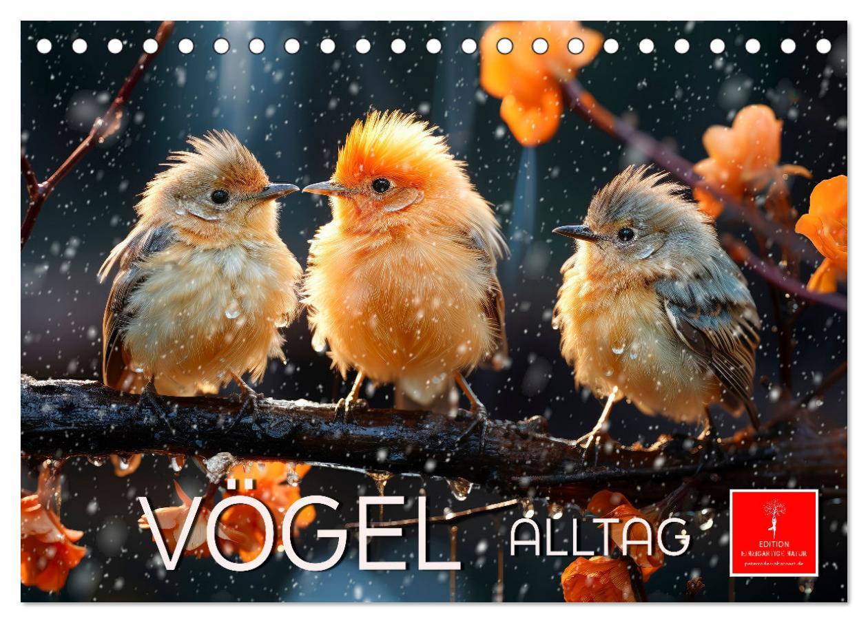 Cover: 9783383843389 | Vögel Alltag (Tischkalender 2025 DIN A5 quer), CALVENDO Monatskalender