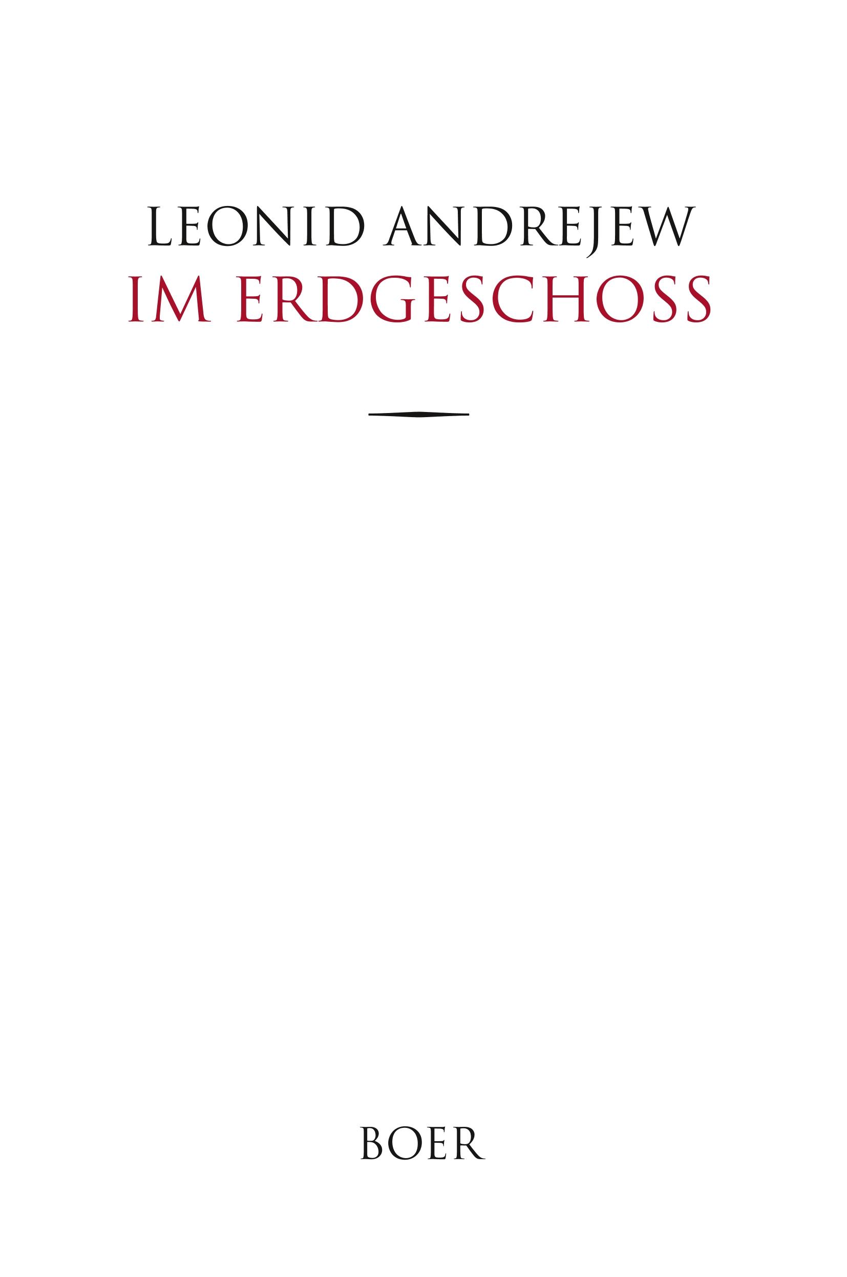 Cover: 9783947618897 | Im Erdgeschoß | und anderes | Leonid Andrejew | Buch | 76 S. | Deutsch