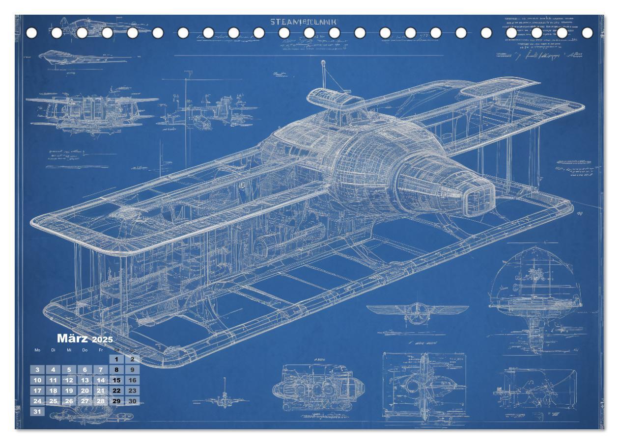 Bild: 9783383806056 | Steampunk - Blaupausen (Tischkalender 2025 DIN A5 quer), CALVENDO...