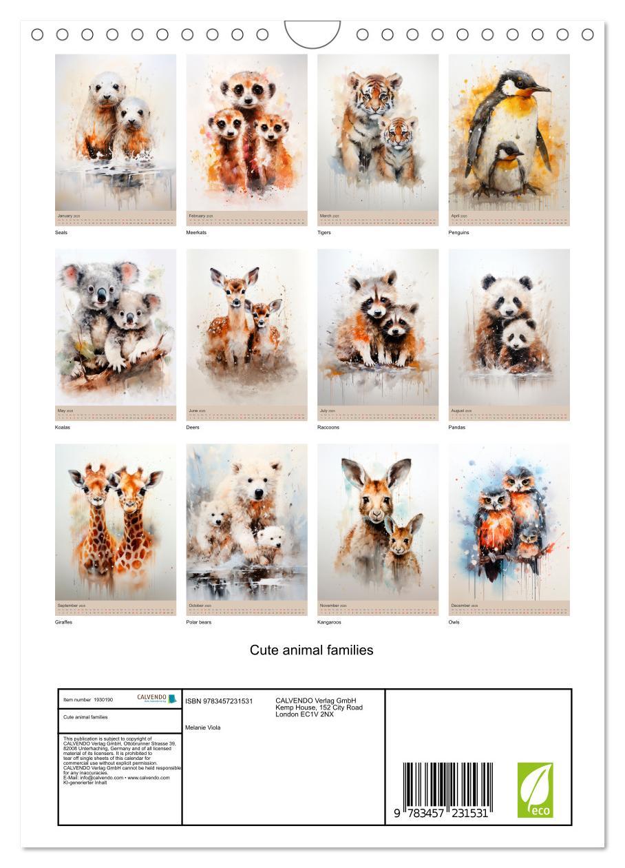 Bild: 9783457231531 | Cute animal families (Wall Calendar 2025 DIN A4 portrait), CALVENDO...