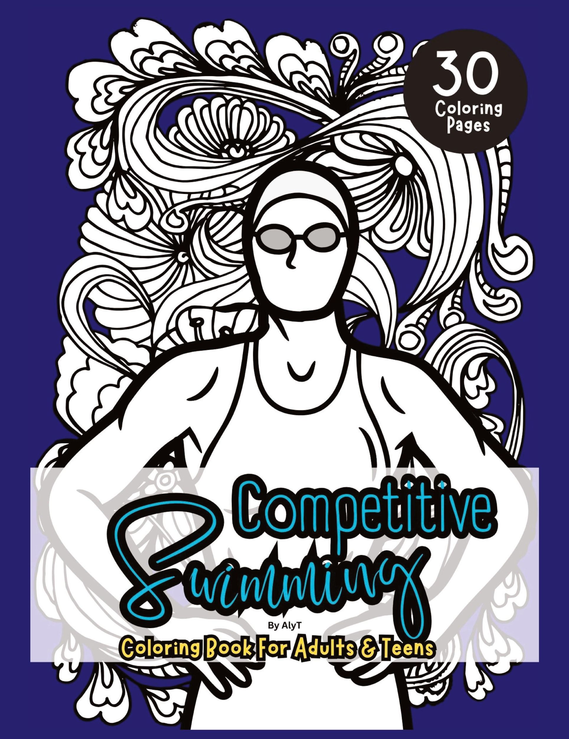 Cover: 9781763631052 | Competitive Swimming Coloring Book For Adults &amp; Teens | Tyson (u. a.)