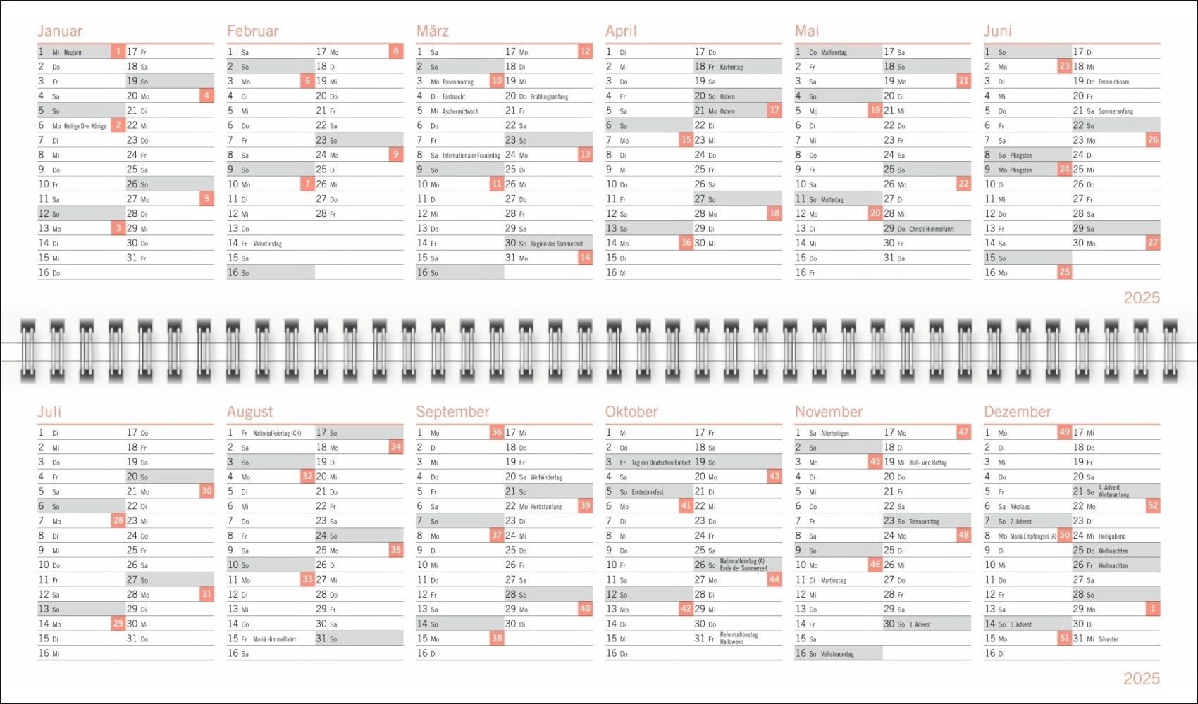 Bild: 9783756409112 | Watercolor Wochenquerplaner 2025 | Kalender | Spiralbindung | 112 S.