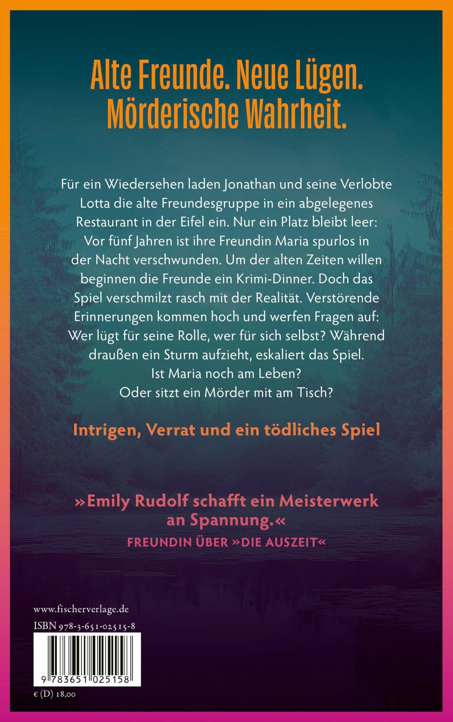 Rückseite: 9783651025158 | Das Dinner - Alle am Tisch sind gute Freunde. Oder? | Emily Rudolf