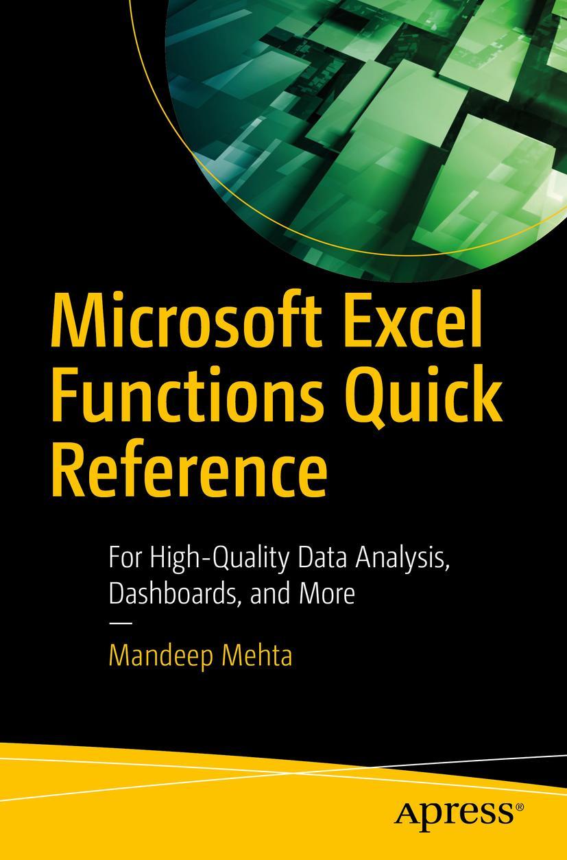 Cover: 9781484266120 | Microsoft Excel Functions Quick Reference | Mandeep Mehta | Buch