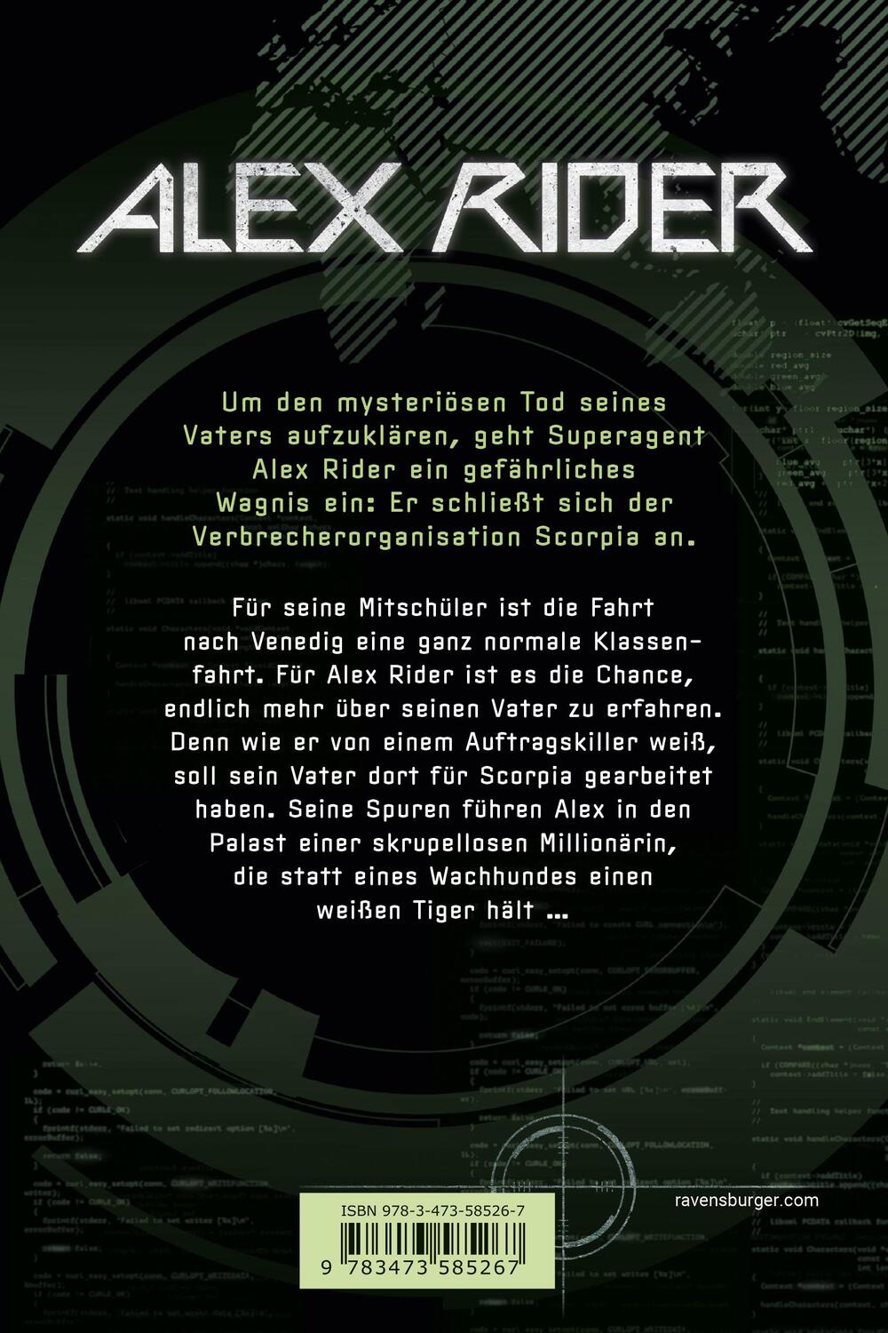 Rückseite: 9783473585267 | Alex Rider, Band 5: Scorpia | Anthony Horowitz | Taschenbuch | 352 S.