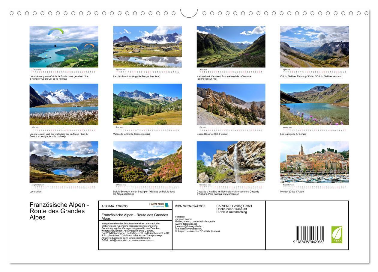 Bild: 9783435442935 | Französische Alpen - Route des Grandes Alpes (Wandkalender 2025 DIN...