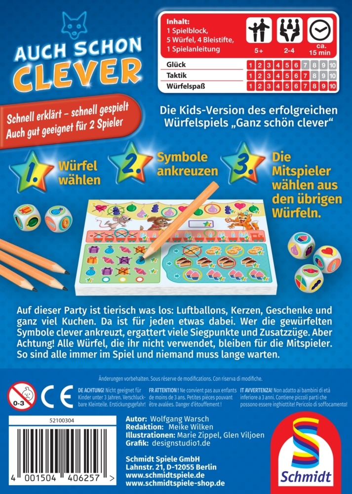 Bild: 4001504406257 | Auch schon Clever (Kinderspiel) | Spiel | Brettspiel | 40625 | Deutsch