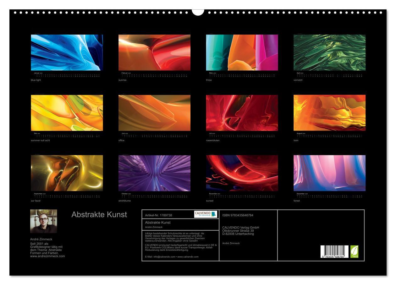 Bild: 9783435646784 | Abstrakte Kunst (Wandkalender 2025 DIN A2 quer), CALVENDO...