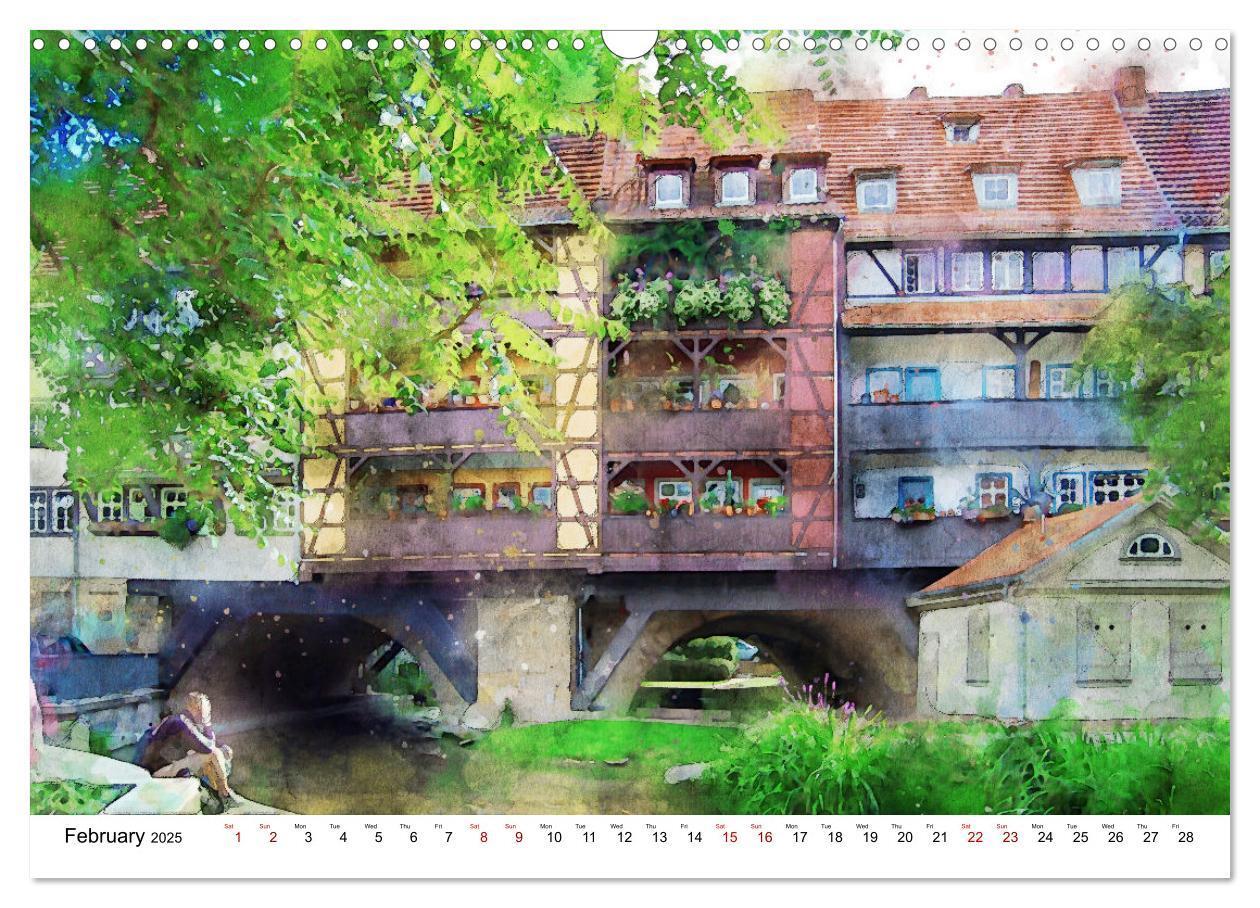 Bild: 9781325935758 | Erfurt - City views in watercolors (Wall Calendar 2025 DIN A3...