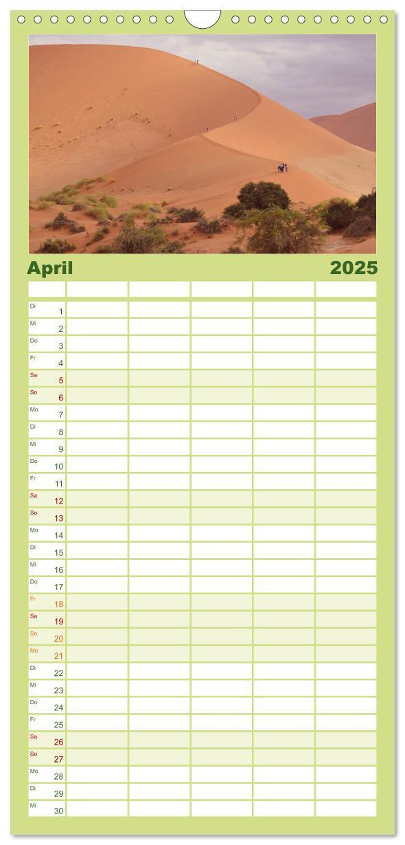 Bild: 9783457122051 | Familienplaner 2025 - Namibia mit 5 Spalten (Wandkalender, 21 x 45...