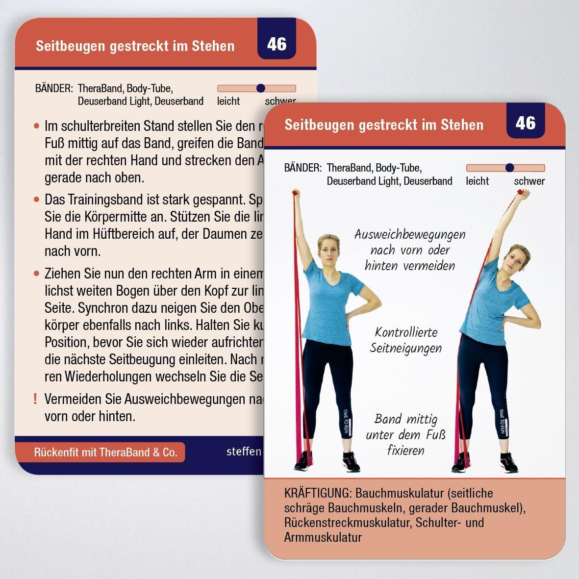 Bild: 9783957990990 | Trainingskarten: Rückenfit mit TheraBand® &amp; Co. | 55 Trainingskarten