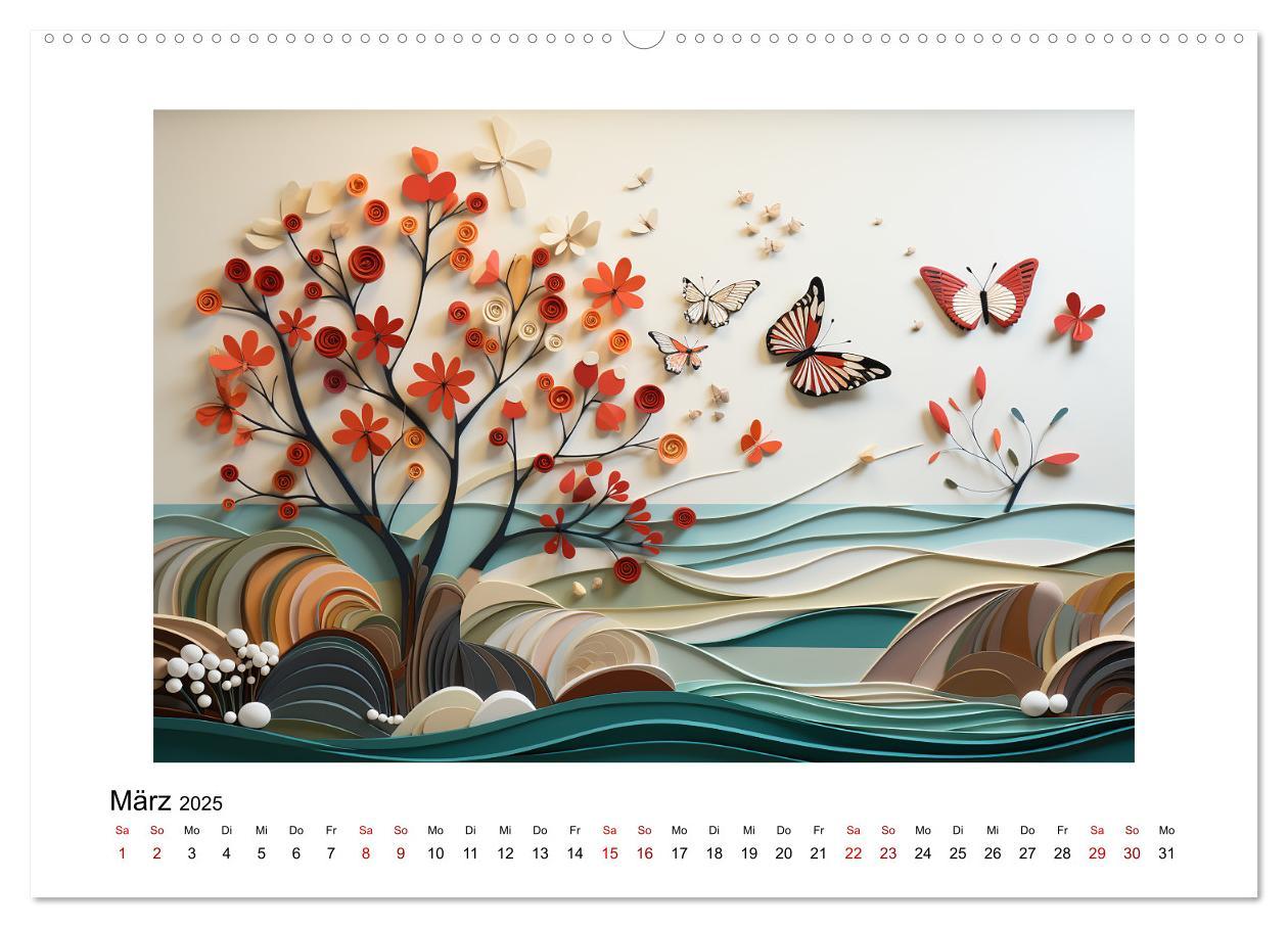 Bild: 9783383869815 | Paper Art (Wandkalender 2025 DIN A2 quer), CALVENDO Monatskalender