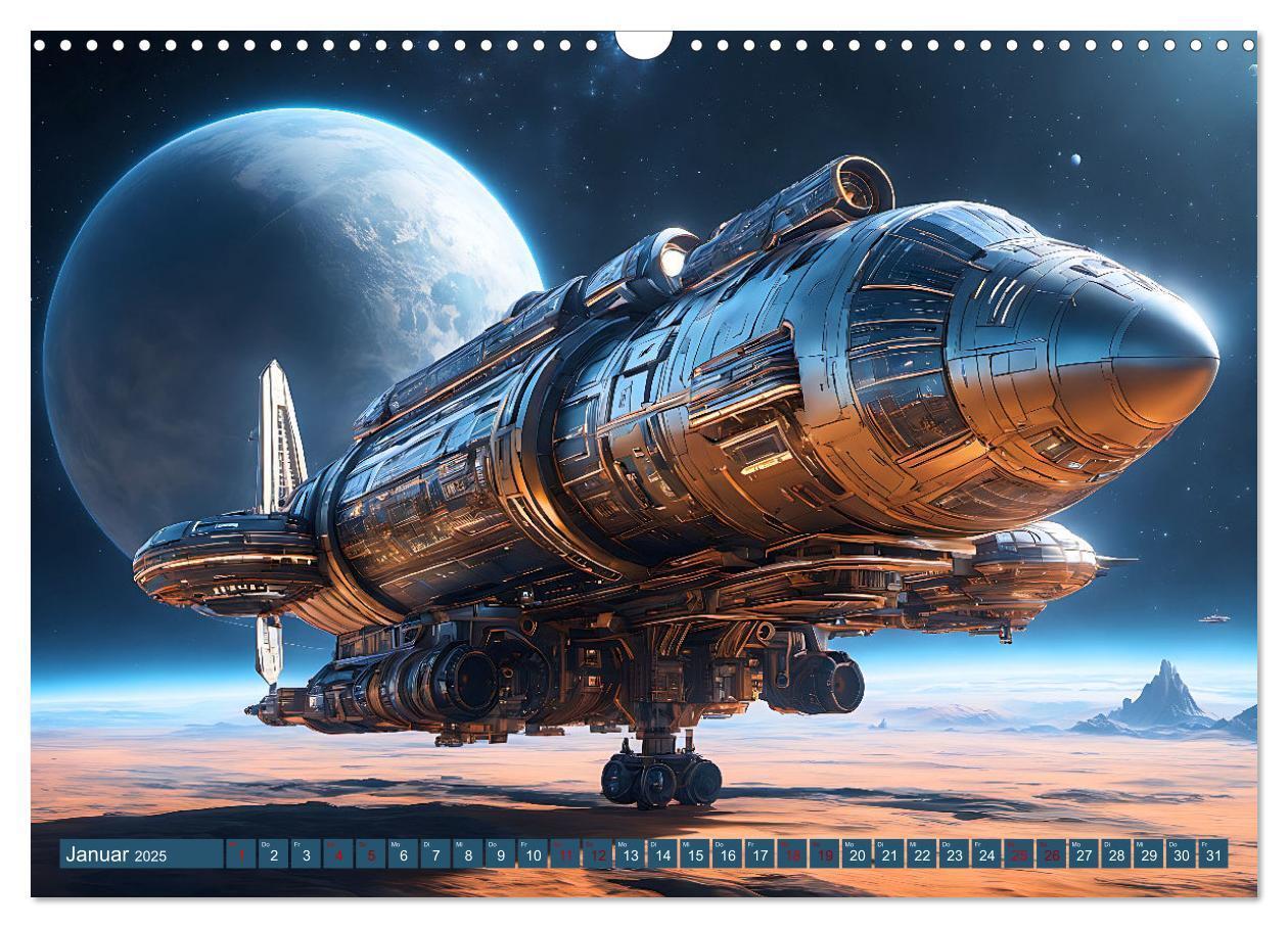 Bild: 9783383851155 | Alien Starships (Wandkalender 2025 DIN A3 quer), CALVENDO...