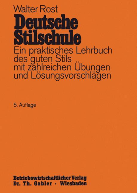 Cover: 9783409804011 | Deutsche Stilschule | Walter Rost | Taschenbuch | Paperback | 230 S.