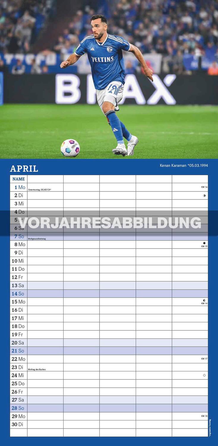 Bild: 4002725994455 | FC Schalke 04 2025 - Fanterminer - Fan-Kalender - Fußball-Kalender...