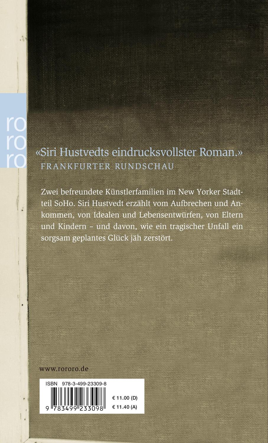 Rückseite: 9783499233098 | Was ich liebte | Siri Hustvedt | Taschenbuch | 476 S. | Deutsch | 2004