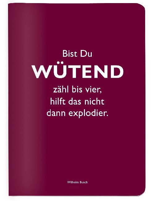 Cover: 4048809023949 | Heft A6 kariert, "Bist Du wütend zähl bis vier, hilft das nicht,...