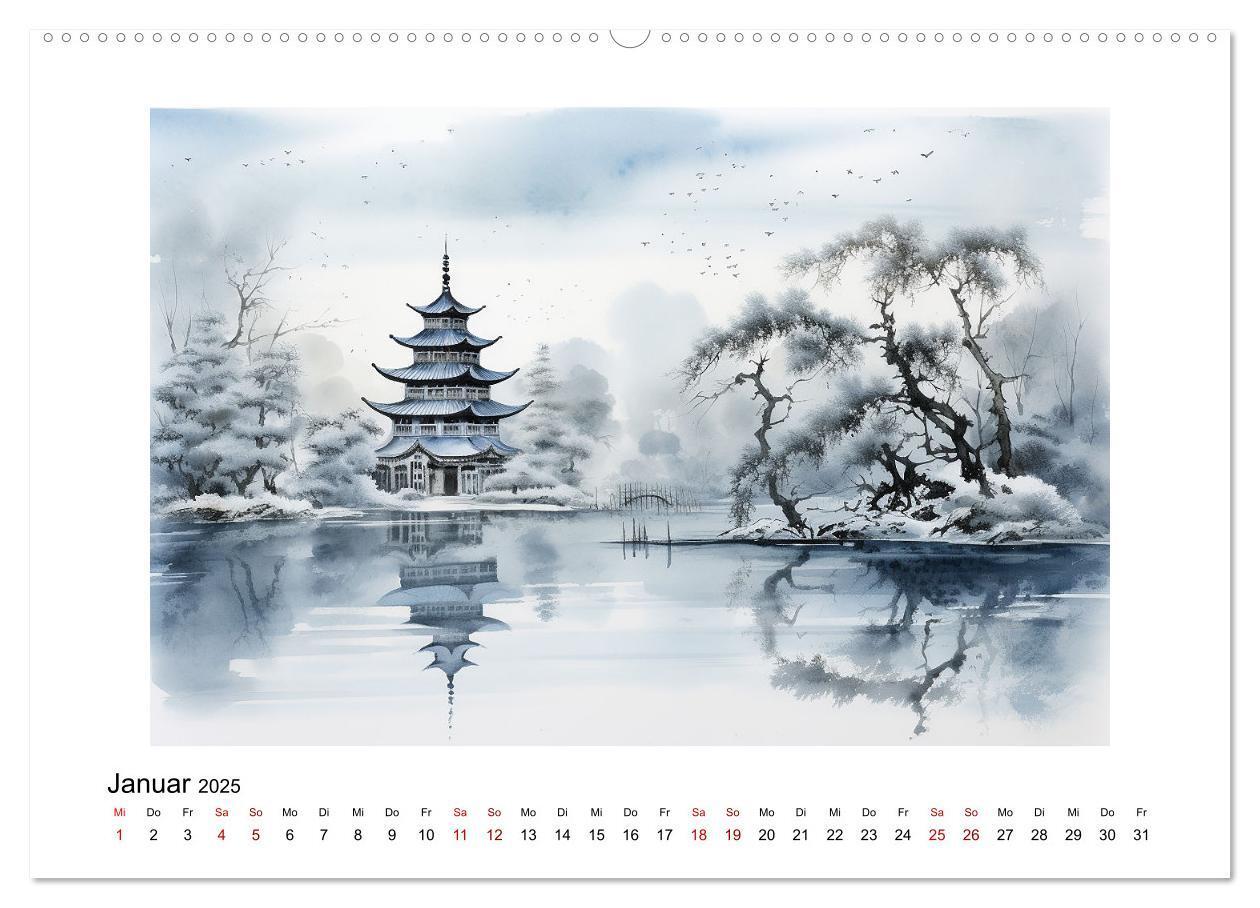 Bild: 9783383794704 | Heiwa - Friedliche Aquarelle im japanischen Stil (Wandkalender 2025...