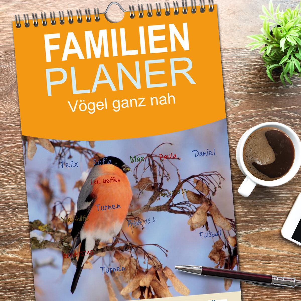 Bild: 9783457114438 | Familienplaner 2025 - Vögel ganz nah mit 5 Spalten (Wandkalender,...