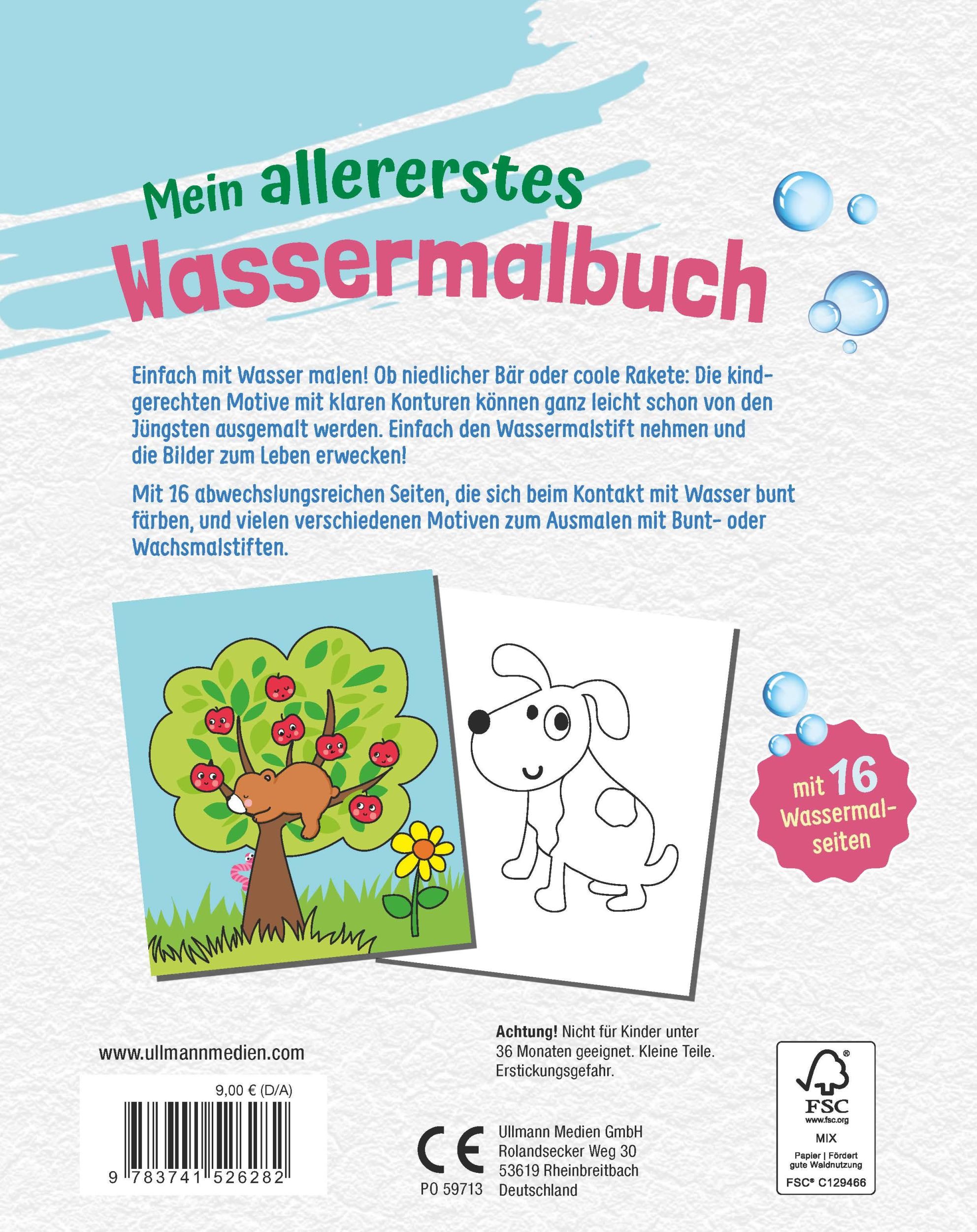 Rückseite: 9783741526282 | Mein allererstes Wassermalbuch | Alberta Kiel | Taschenbuch | 16 S.