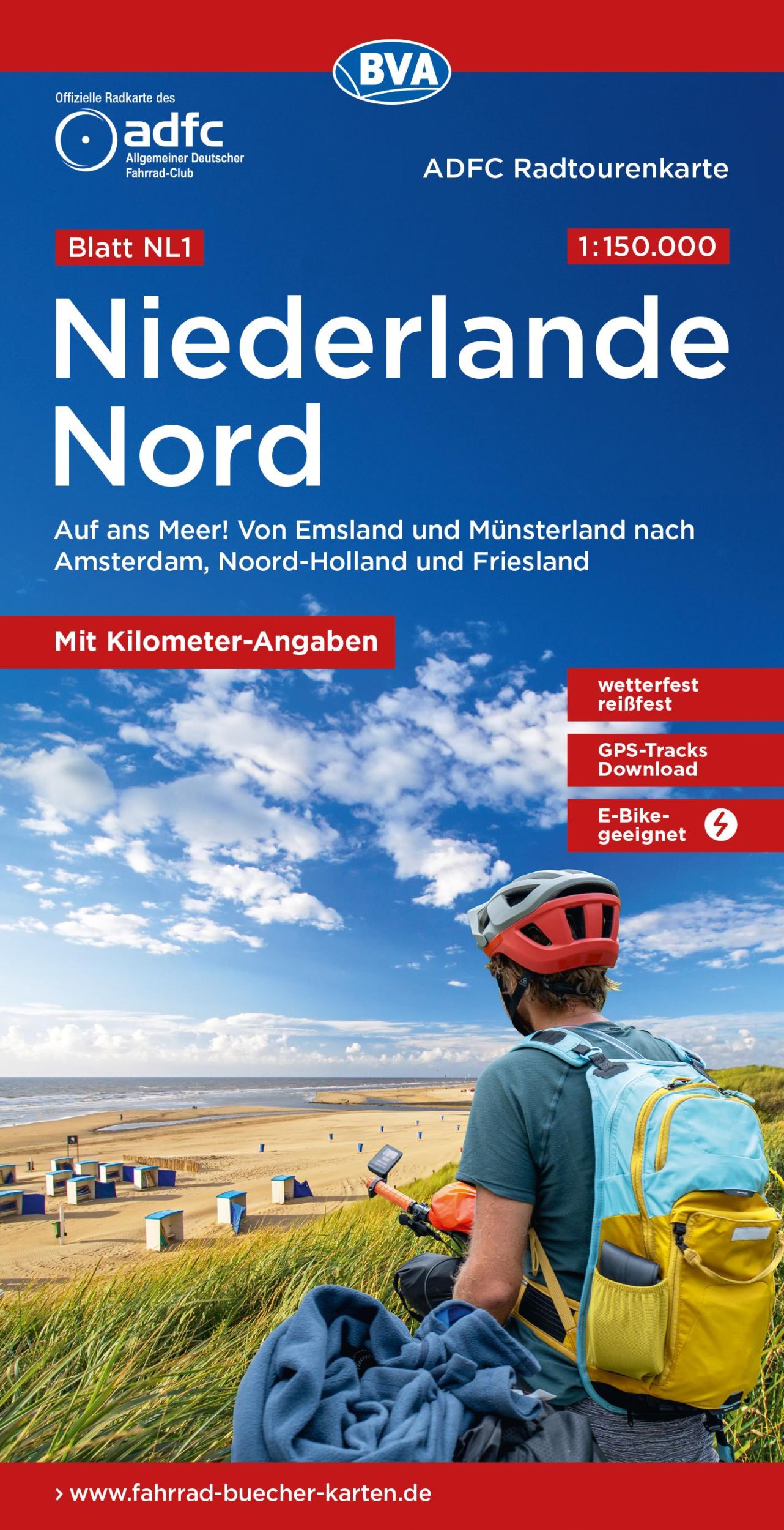 Cover: 9783969902295 | ADFC-Radtourenkarte NL 1 Niederlande Nord 1:150.000, reiß- und...