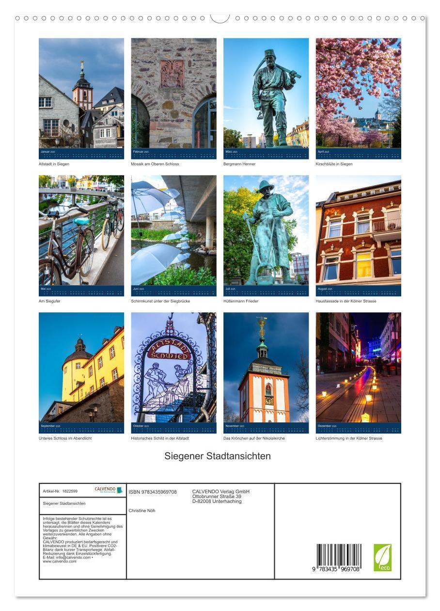 Bild: 9783435969708 | Siegener Stadtansichten (Wandkalender 2025 DIN A2 hoch), CALVENDO...