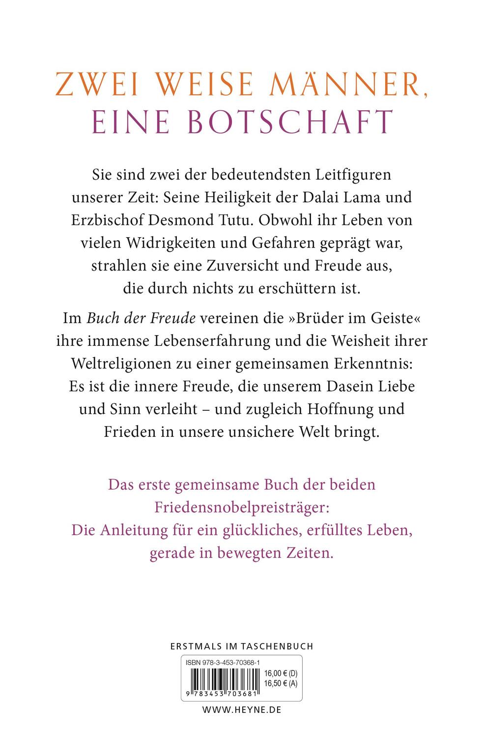 Bild: 9783453703681 | Das Buch der Freude | Lama Dalai (u. a.) | Taschenbuch | 384 S. | 2019