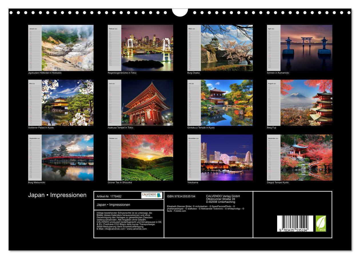 Bild: 9783435535194 | Japan ¿ Impressionen (Wandkalender 2025 DIN A3 quer), CALVENDO...