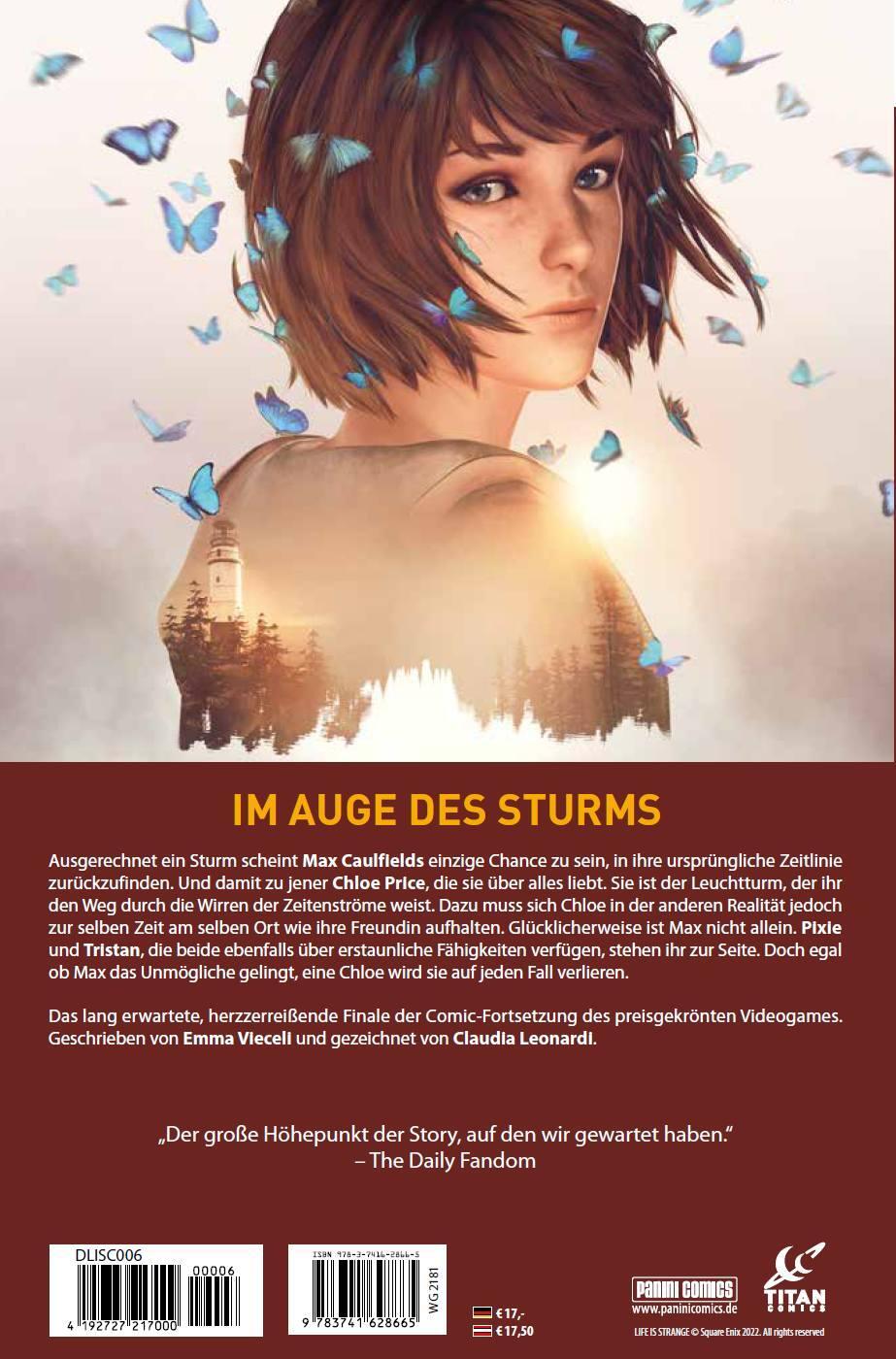 Rückseite: 9783741628665 | Life is Strange | Bd. 6: Wenn der Staub sich legt | Vieceli (u. a.)