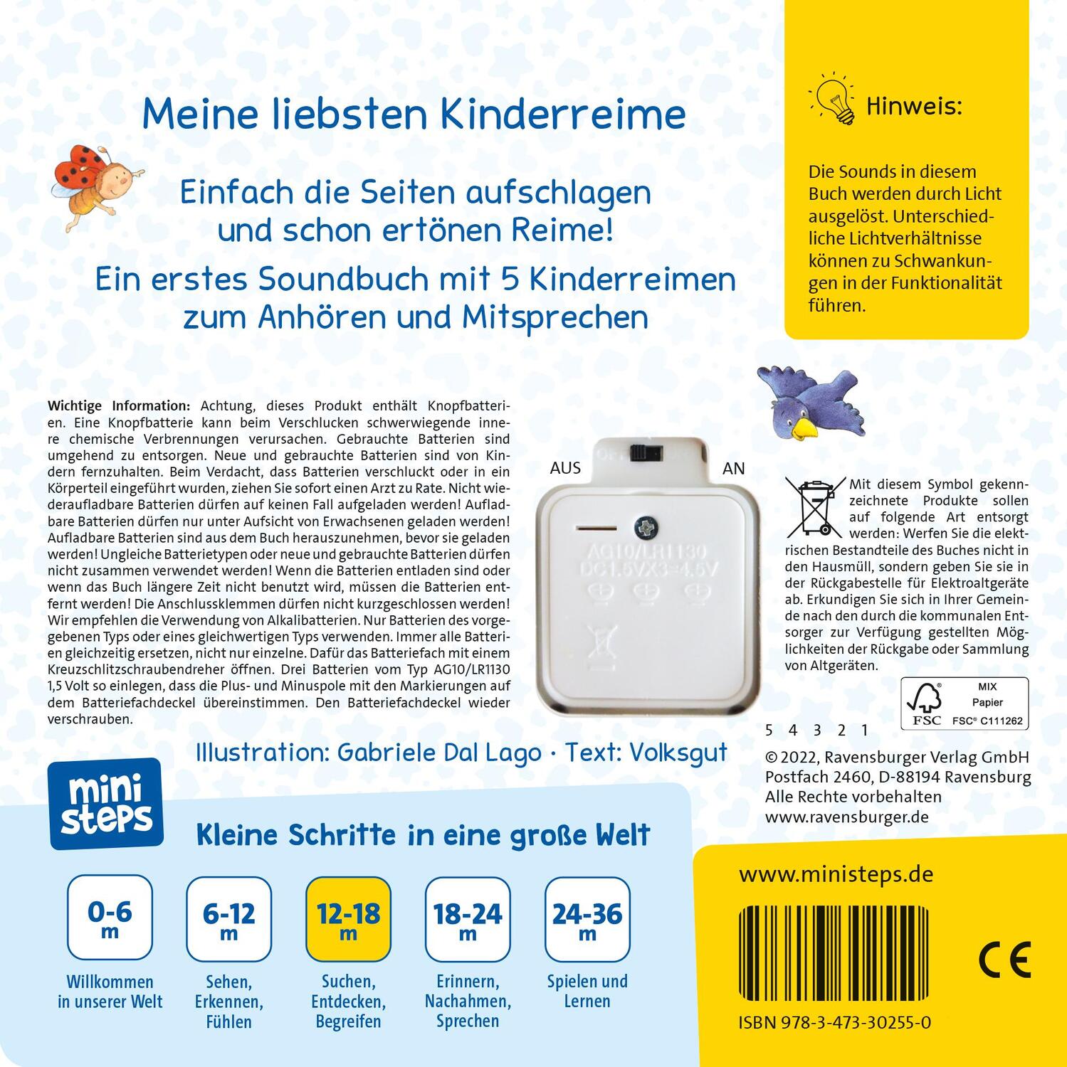 Rückseite: 9783473302550 | ministeps: Ri-ra-rutsch! Erste Kinderreime zum Anhören | Ab 12 Monaten