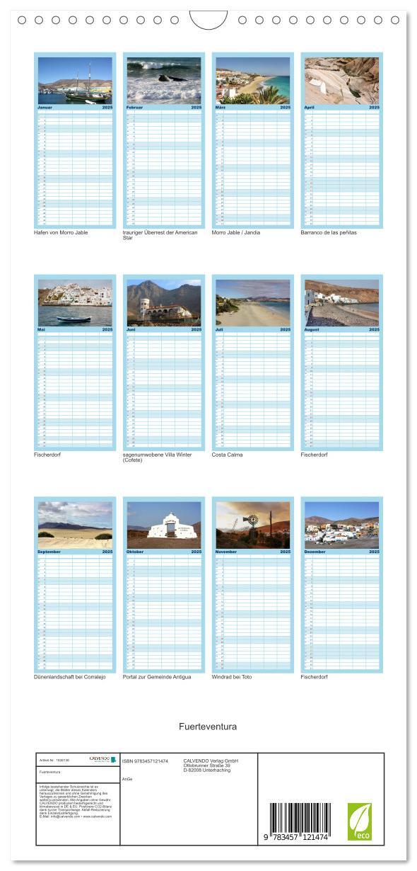 Bild: 9783457121474 | Familienplaner 2025 - Fuerteventura mit 5 Spalten (Wandkalender, 21...