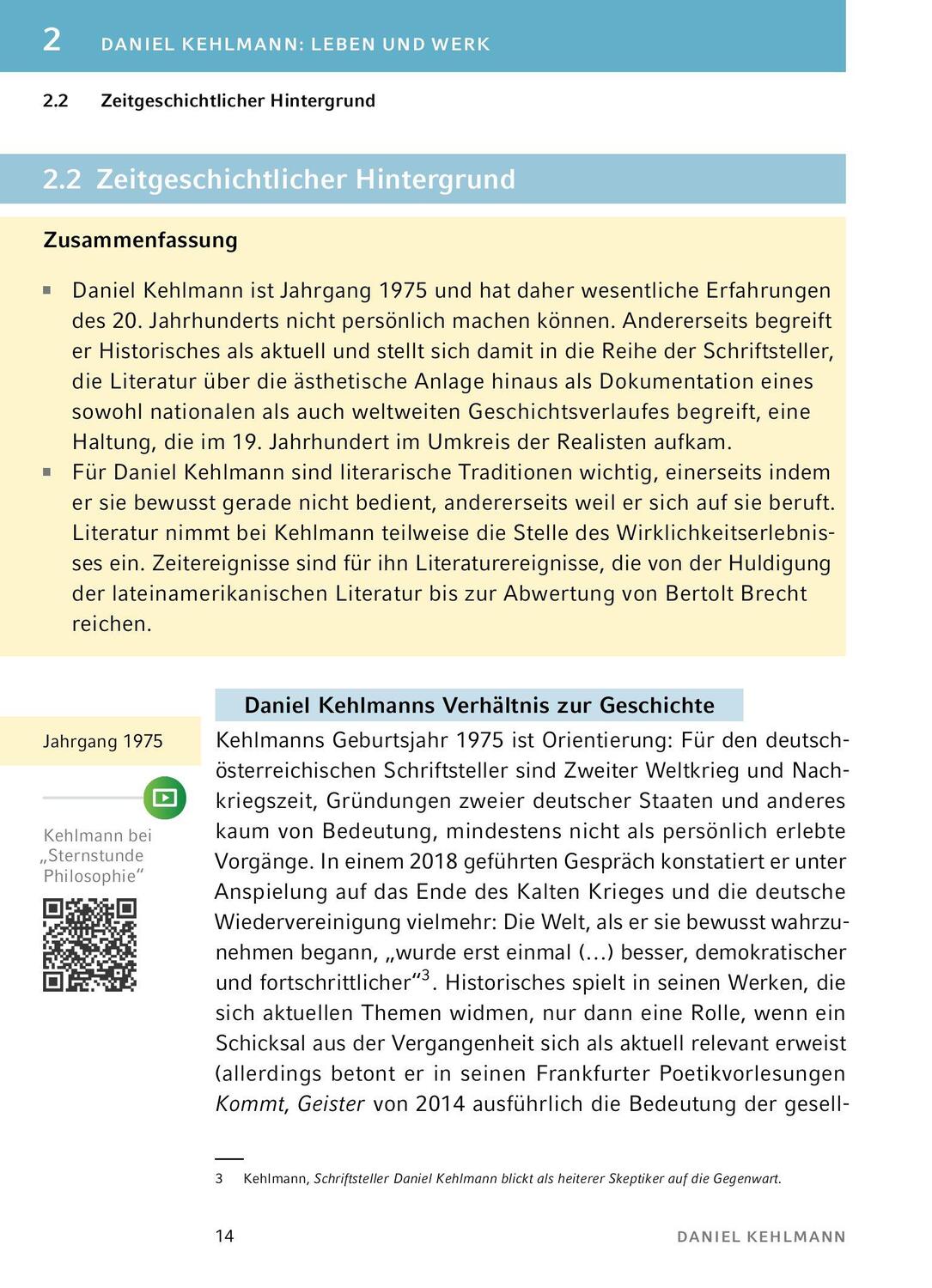 Bild: 9783804420885 | Ruhm - Textanalyse und Interpretation | Daniel Kehlmann | Taschenbuch