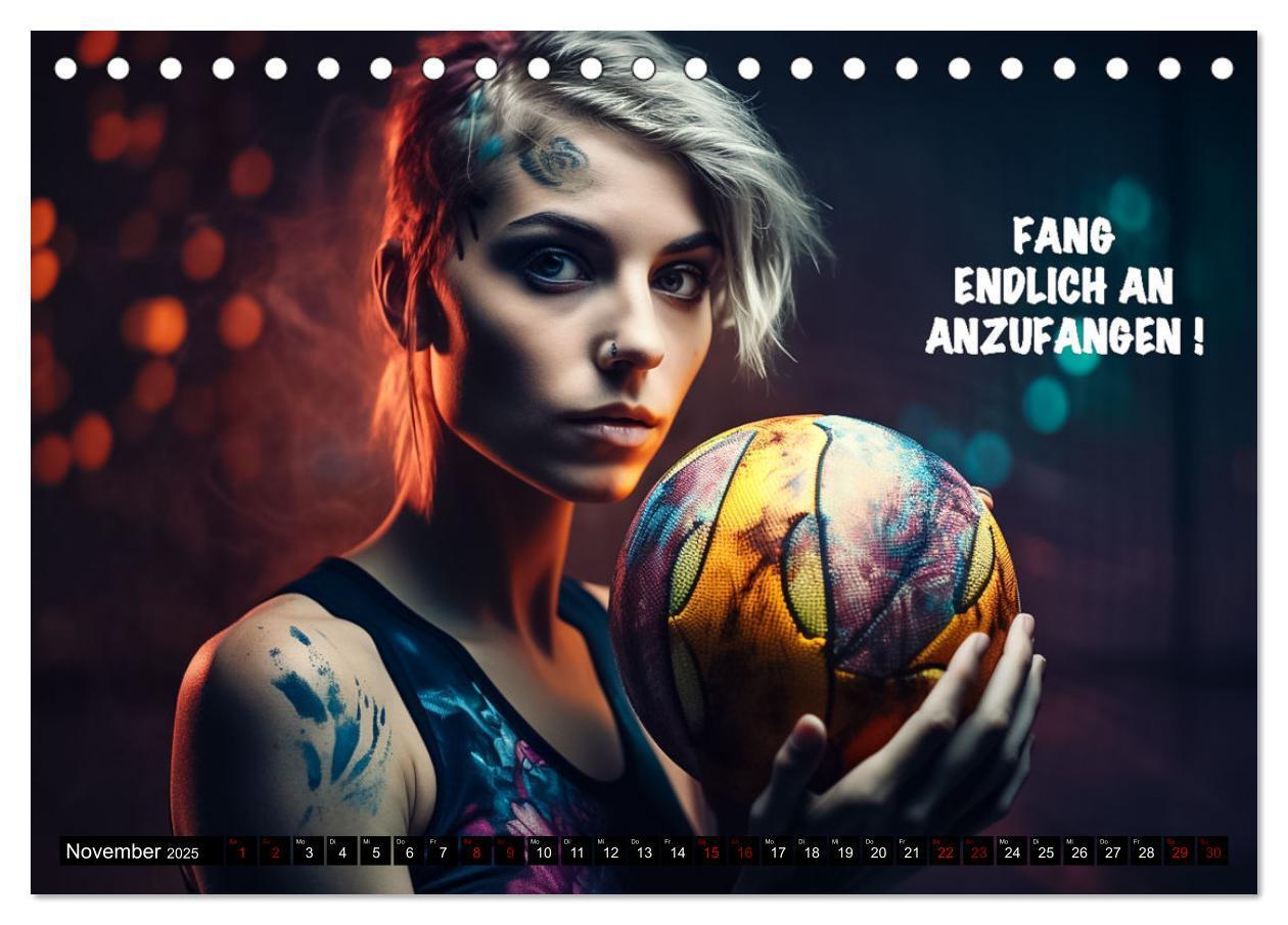 Bild: 9783383905384 | Motivation und Handball (Tischkalender 2025 DIN A5 quer), CALVENDO...