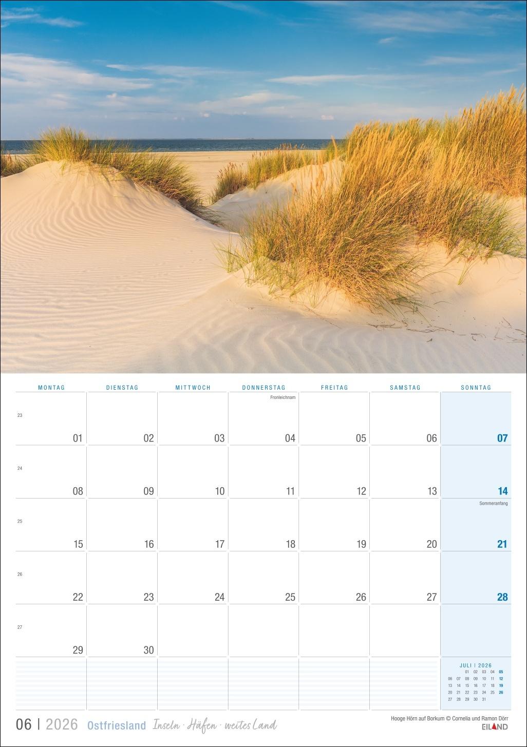 Bild: 9783964023926 | Ostfriesland Kalender 2026 - Inseln · Häfen · weites Land | Eiland