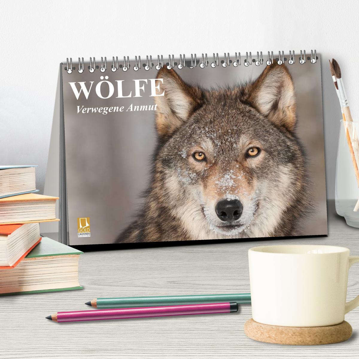 Bild: 9783435496730 | Wölfe. Verwegene Anmut (Tischkalender 2025 DIN A5 quer), CALVENDO...