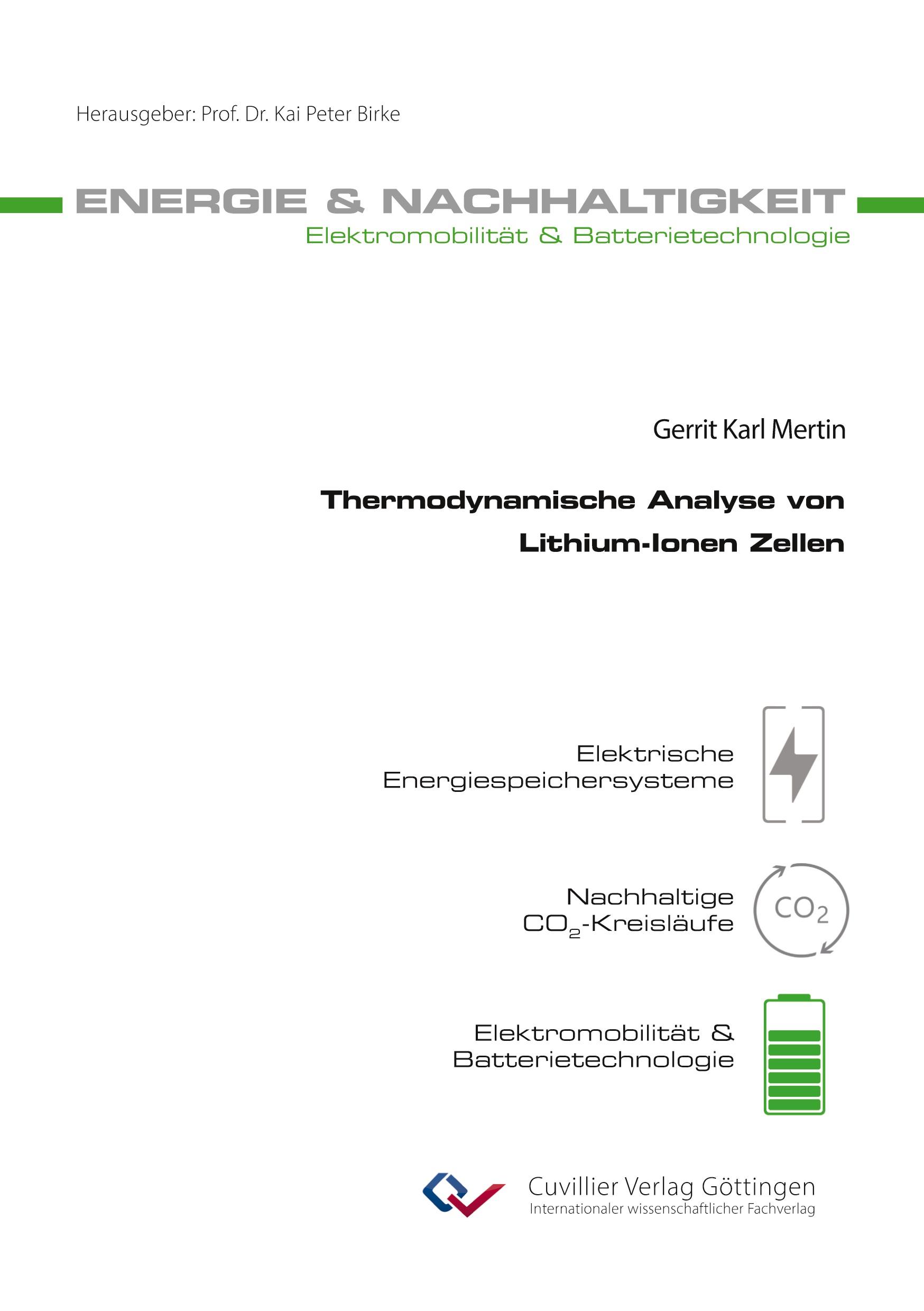 Cover: 9783689520212 | Thermodynamische Analyse von Lithium-Ionen Zellen | Gerrit Karl Mertin