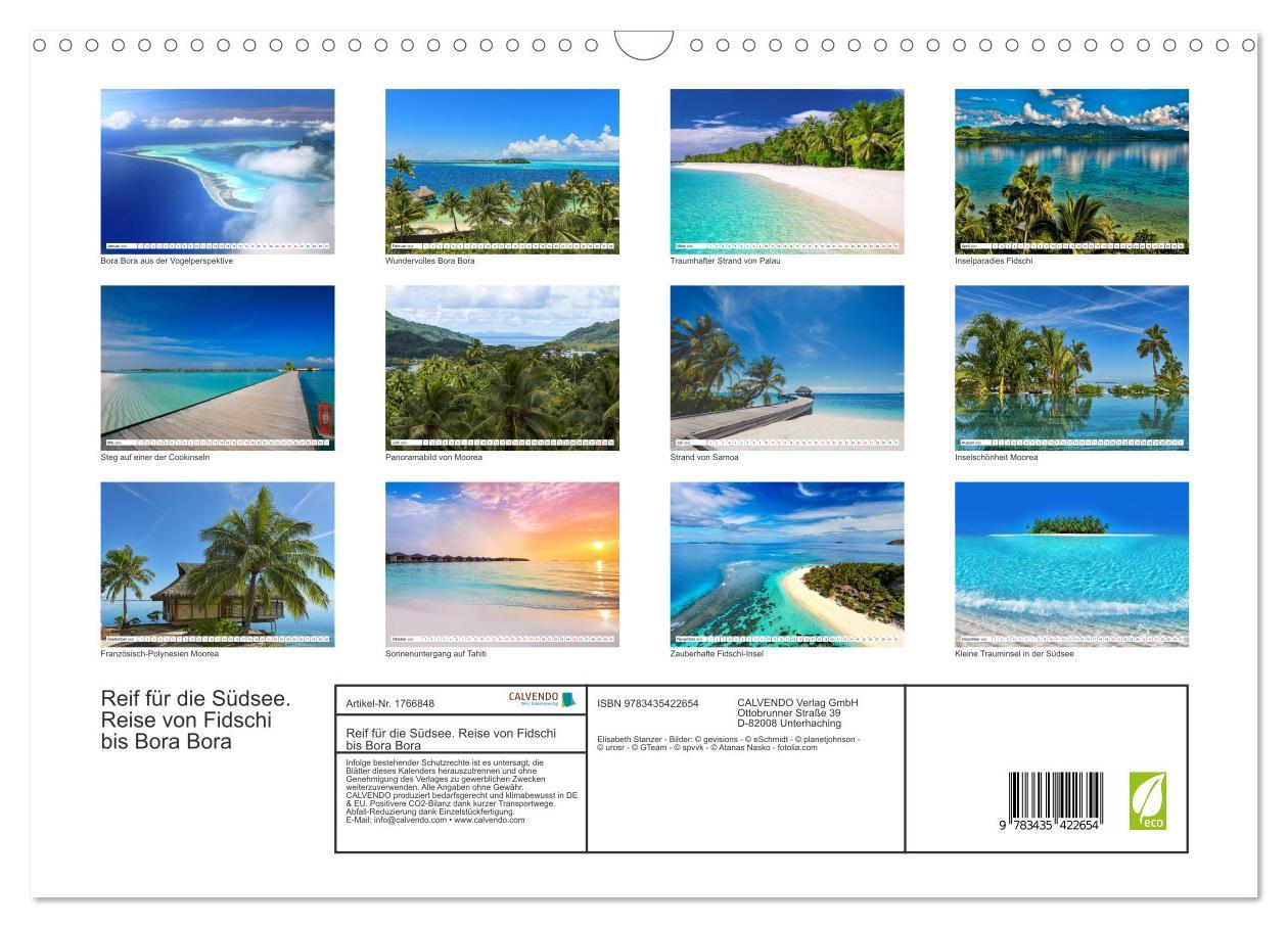 Bild: 9783435422654 | Reif für die Südsee. Reise von Fidschi bis Bora Bora (Wandkalender...