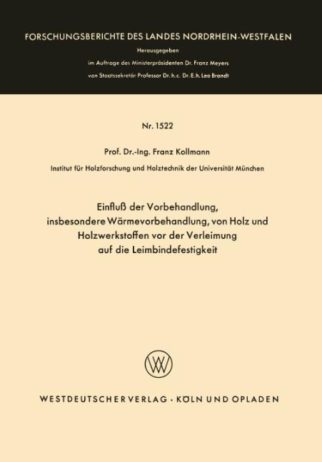 Cover: 9783663062608 | Einfluß der Vorbehandlung, insbesondere Wärmevorbehandlung, von...