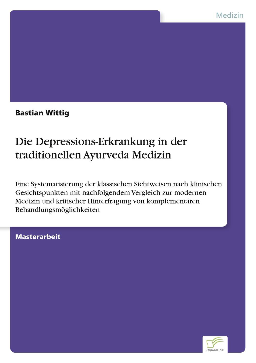 Cover: 9783961169924 | Die Depressions-Erkrankung in der traditionellen Ayurveda Medizin