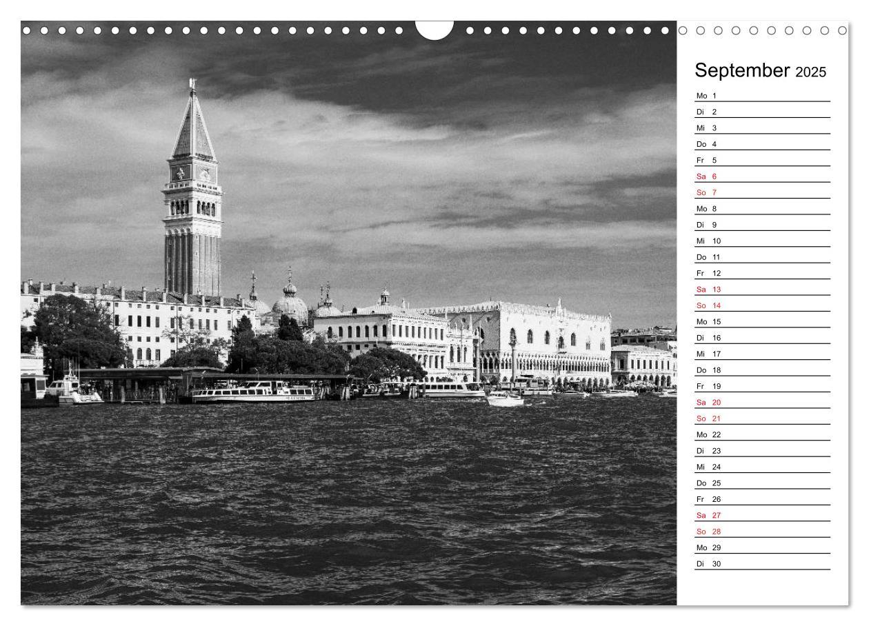 Bild: 9783435532735 | Venedig schwarz-weiß (Wandkalender 2025 DIN A3 quer), CALVENDO...