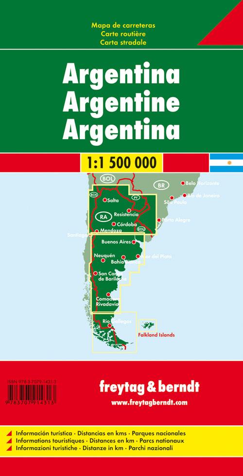 Rückseite: 9783707914313 | Argentinien Autokarte 1 : 1 500 000 | (Land-)Karte | Deutsch | 2019